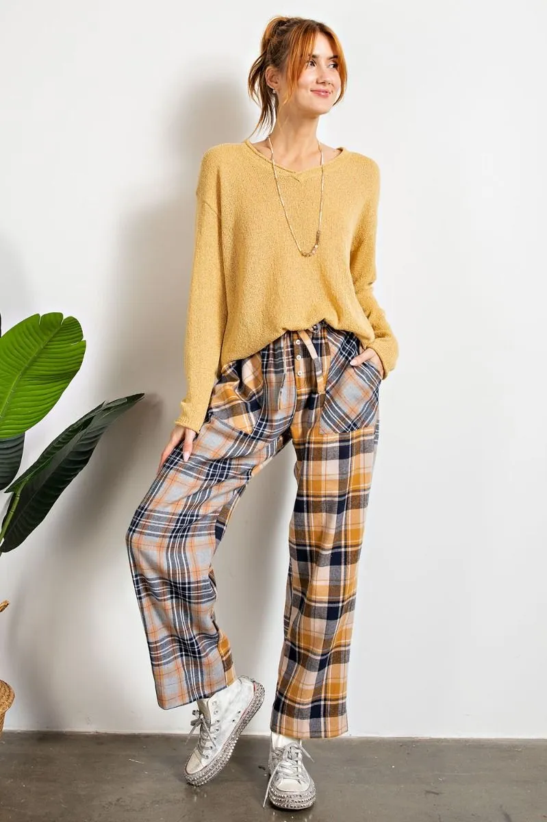 Plaid Mix Brushed Lounge Pants (2 Options)