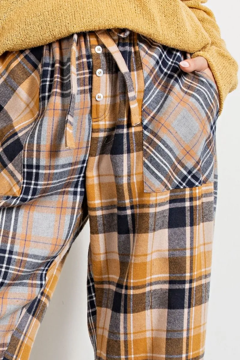 Plaid Mix Brushed Lounge Pants (2 Options)