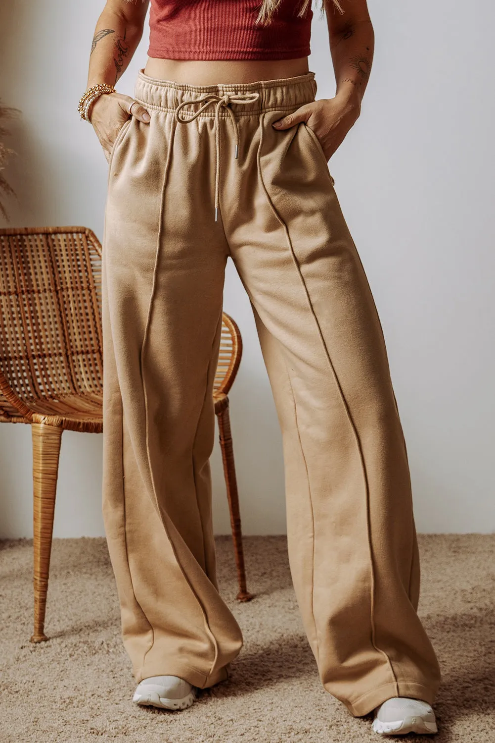 Reverse Seam Wide Leg Pants