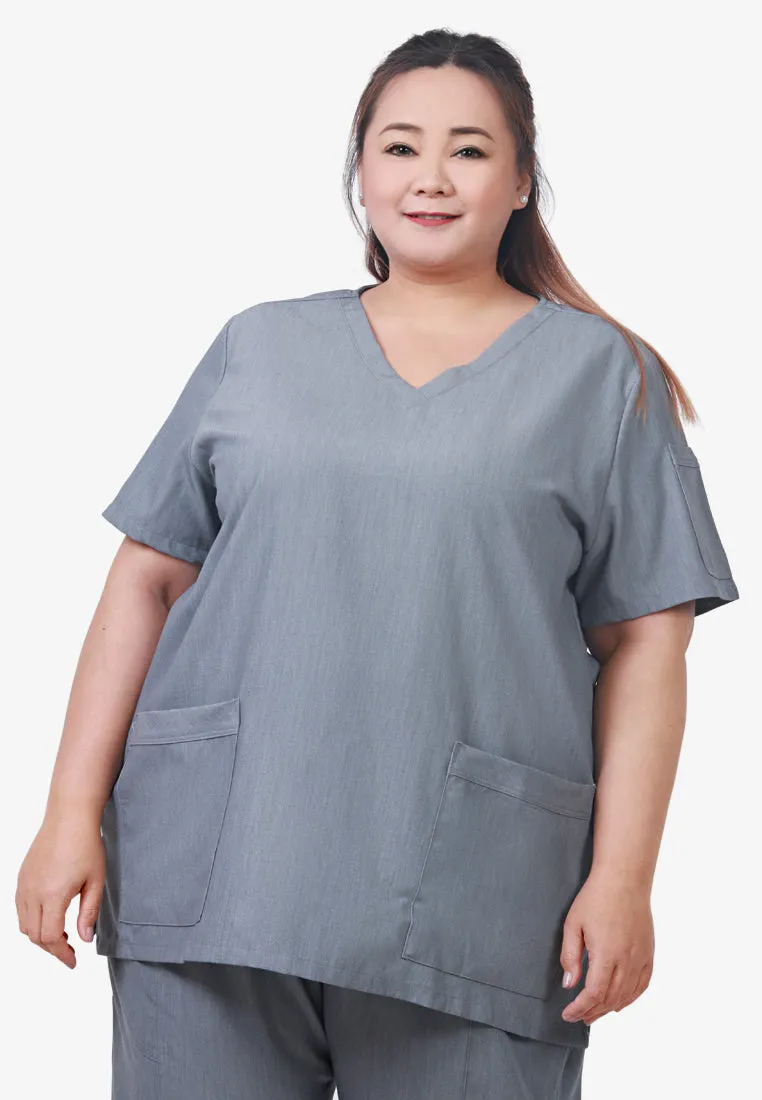 Scully Scrubs Short Sleeve Top - Light Grey