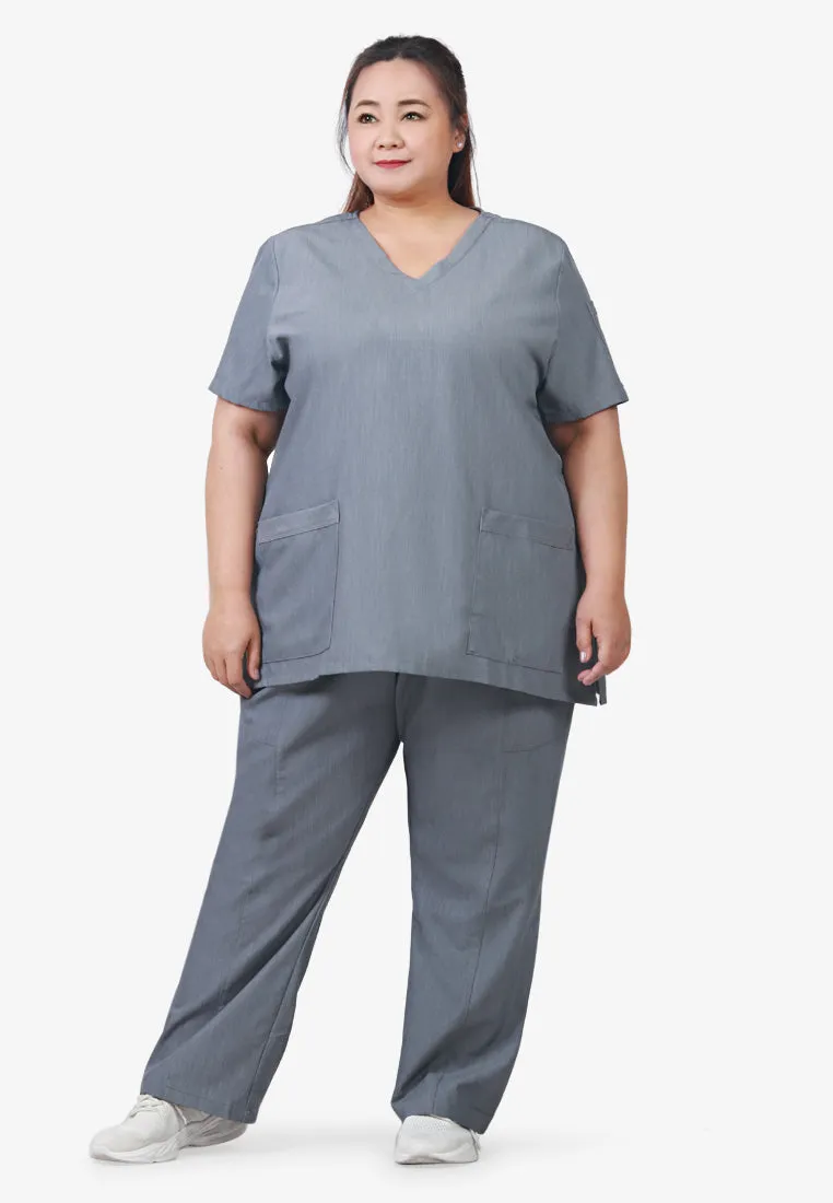 Scully Scrubs Short Sleeve Top - Light Grey