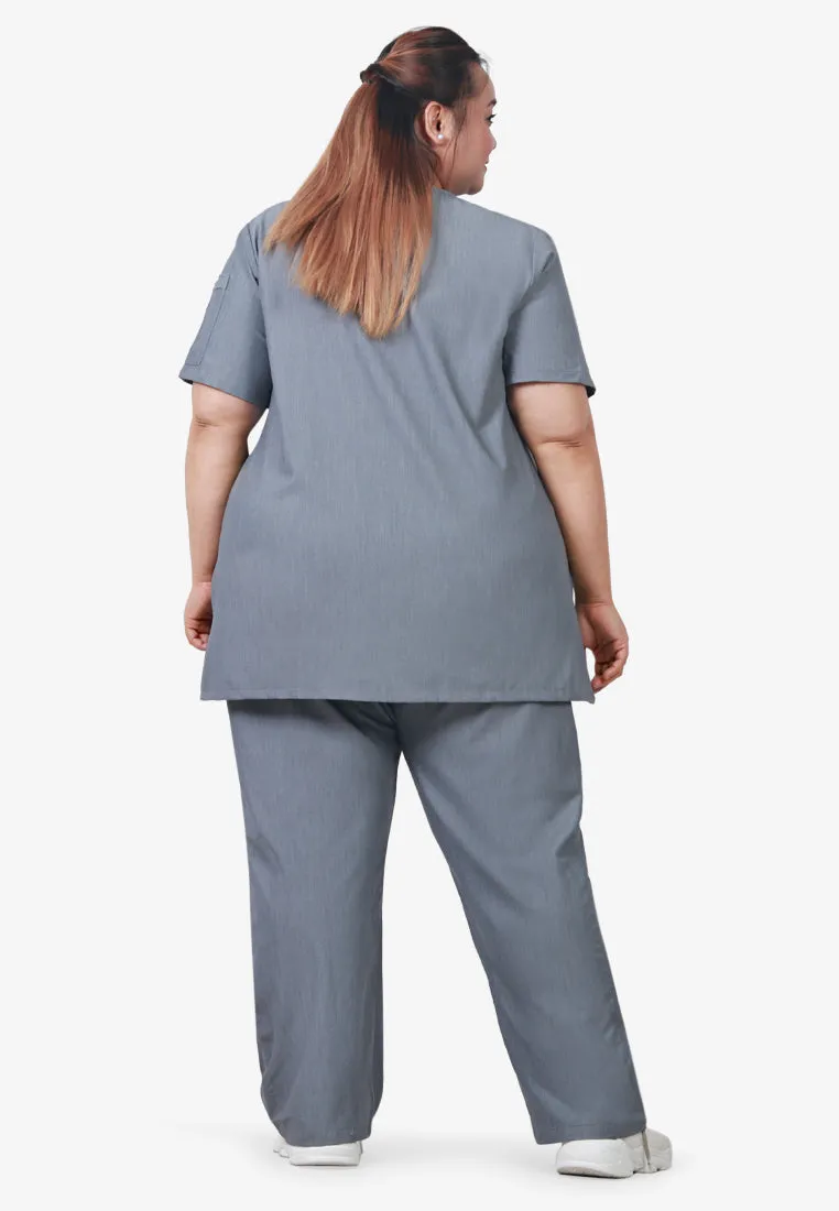 Scully Scrubs Short Sleeve Top - Light Grey