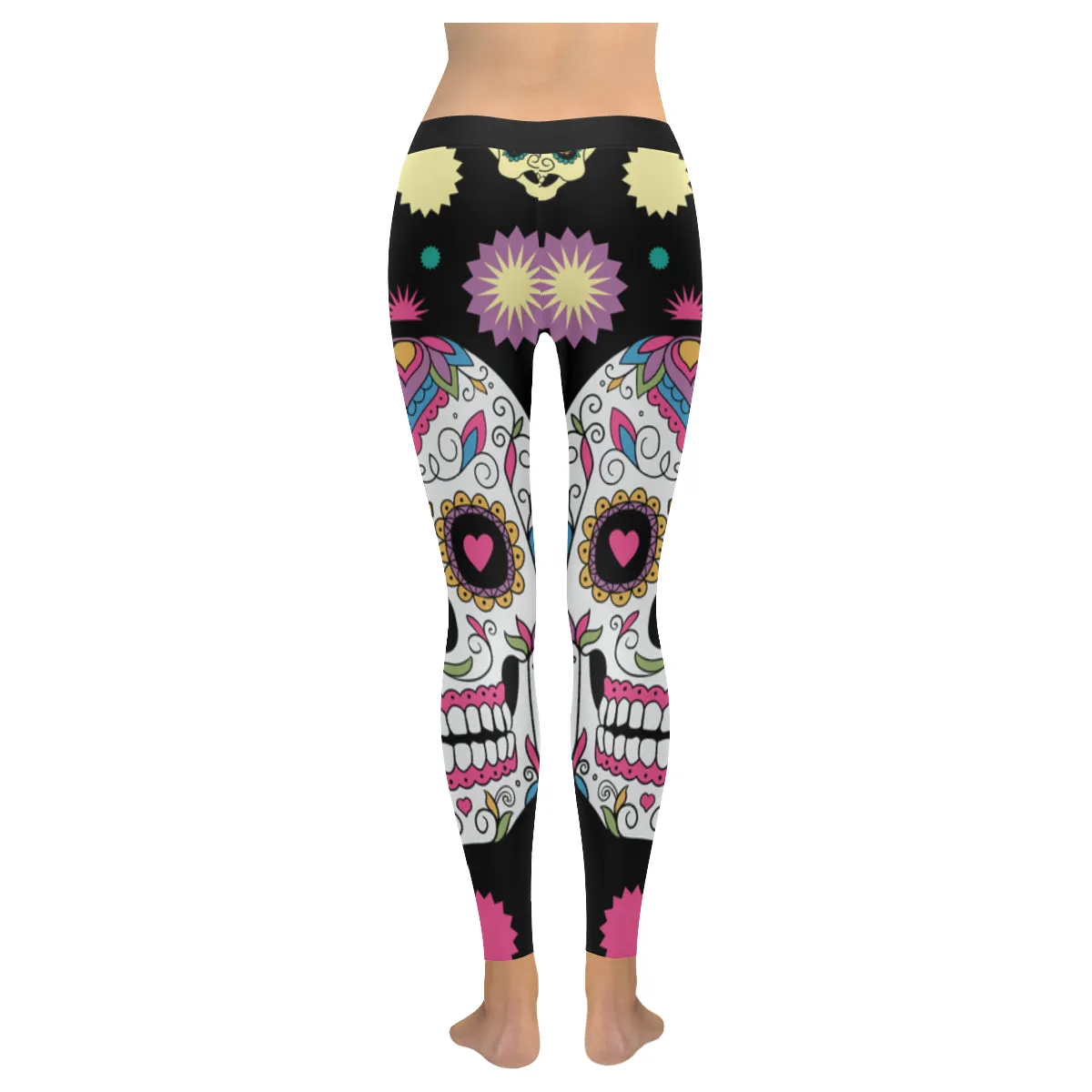 Sugar skull Women's Low Rise Leggings (Invisible Stitch)