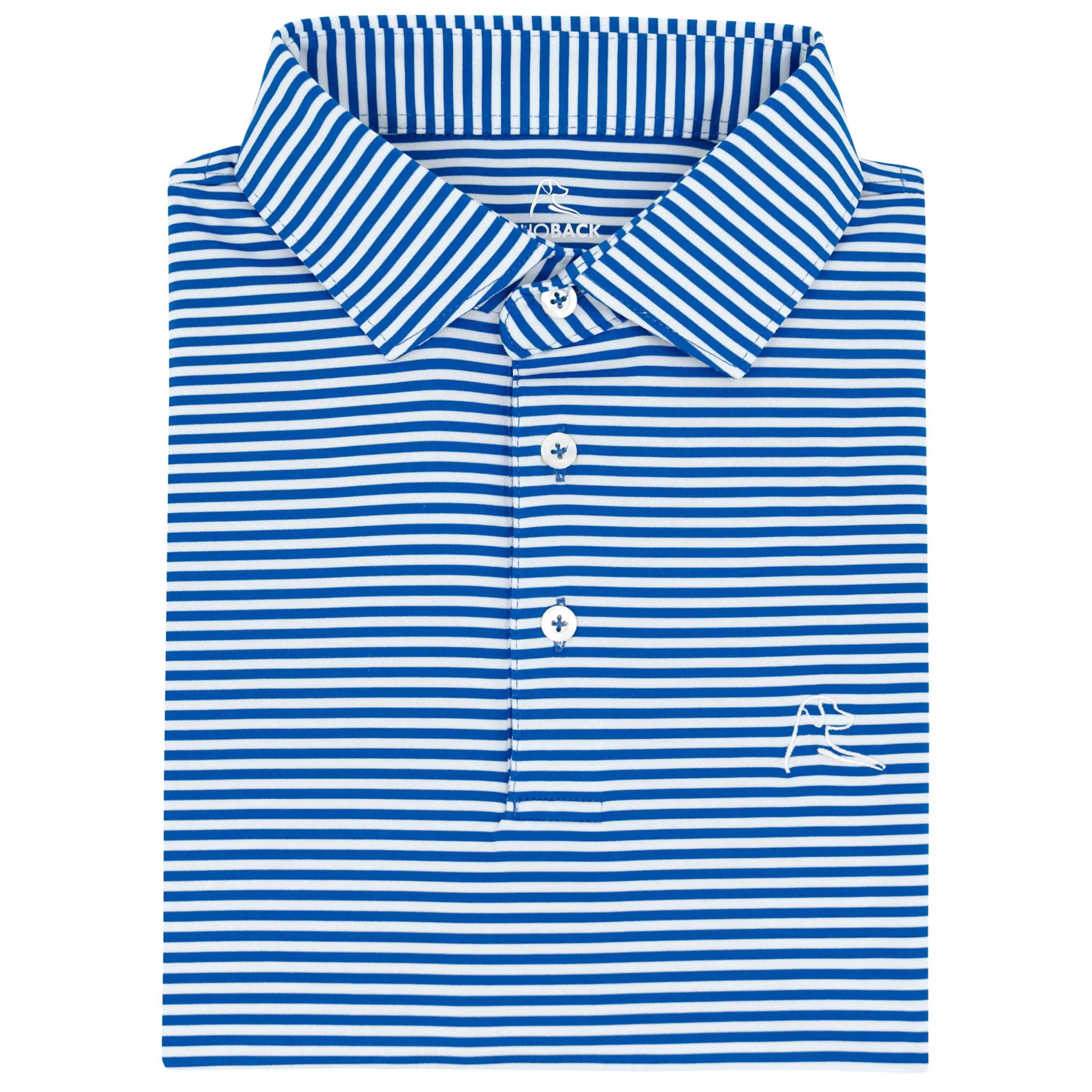 The Birdie Stripe | Performance Polo | The Birdie Stripe - Cobalt Blue/White