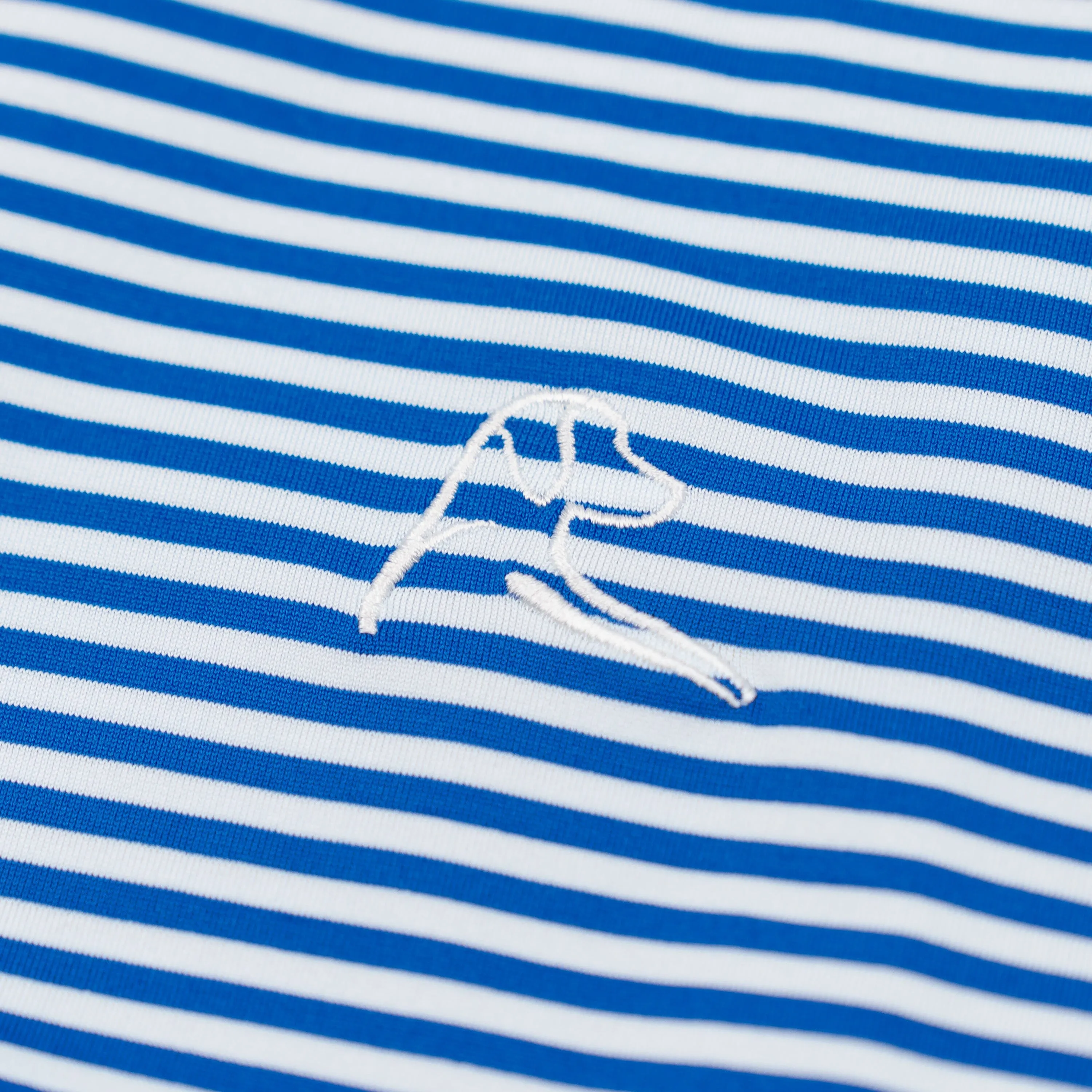 The Birdie Stripe | Performance Polo | The Birdie Stripe - Cobalt Blue/White