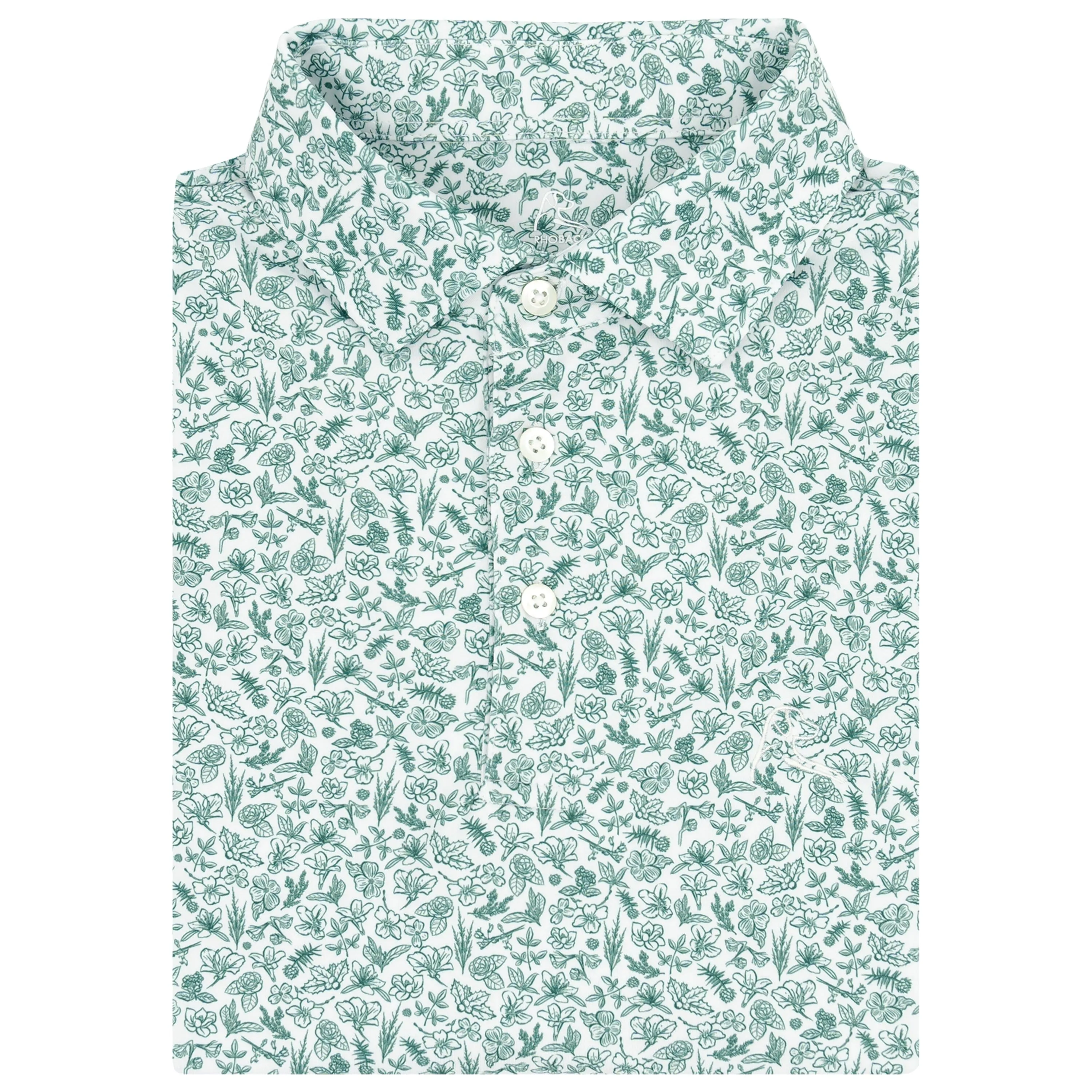 The Eighteen Flowers | Performance Polo | The Eighteen Flowers - White/Fairway Green