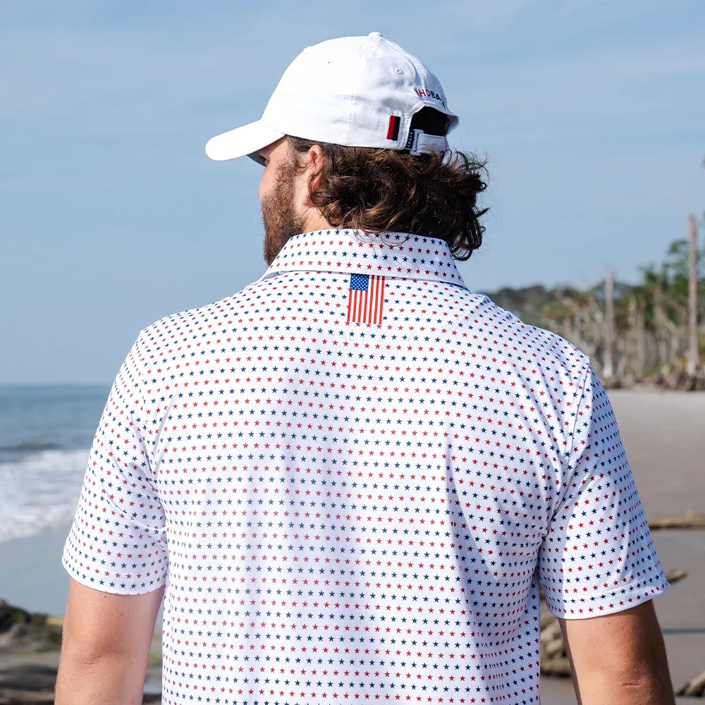 The States | Performance Polo | The States - White/Classic Red - USA