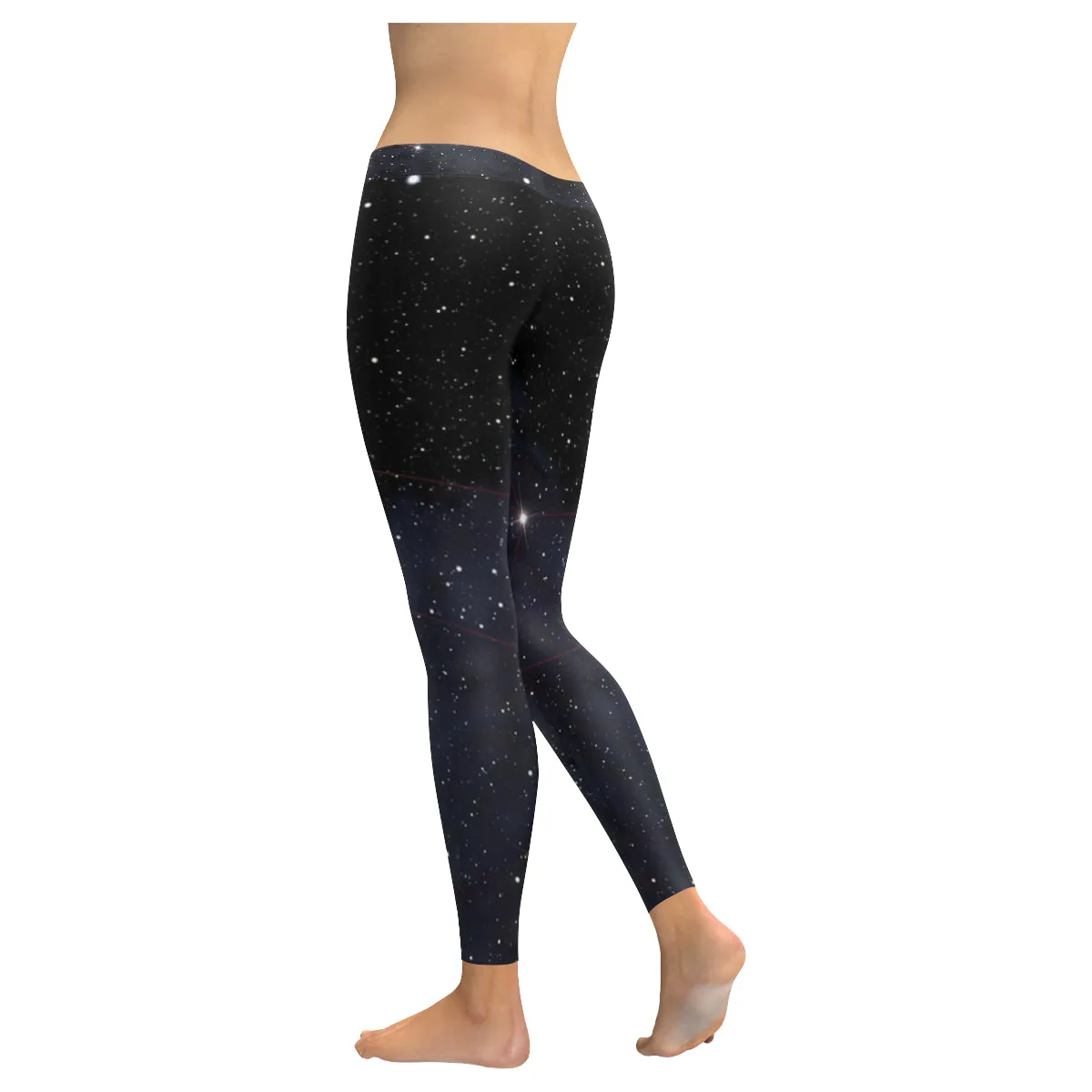 Unicorn constellation in deep space sky Women's Low Rise Leggings (Invisible Stitch)