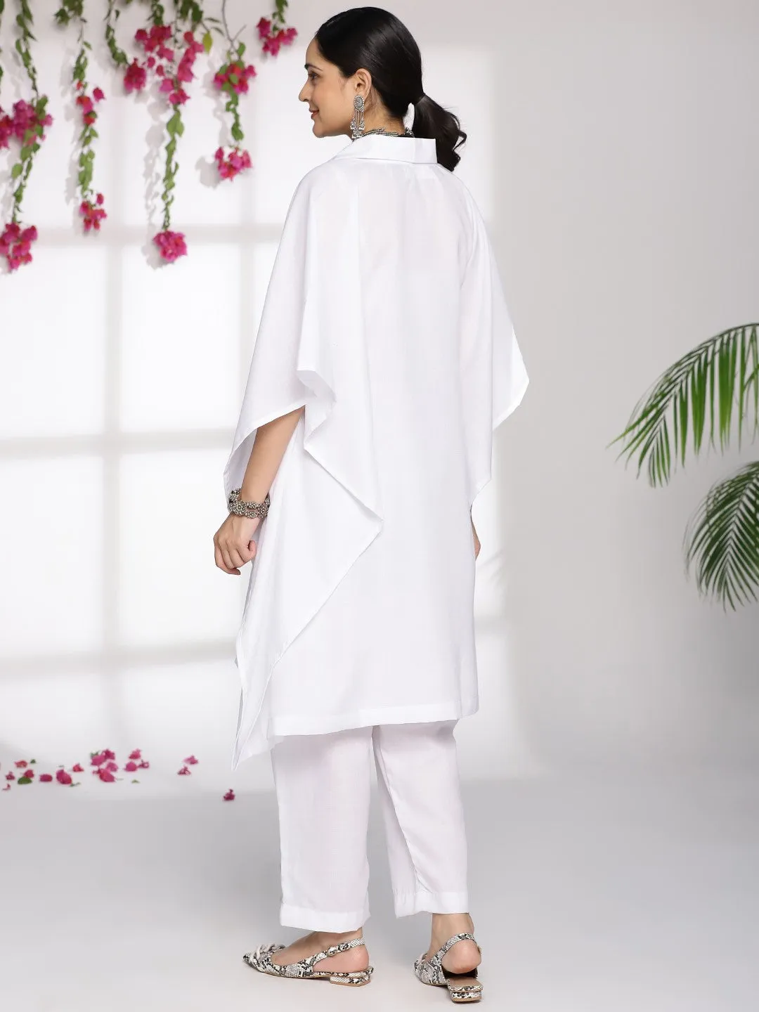 White CottonSlub Shirt & Pants