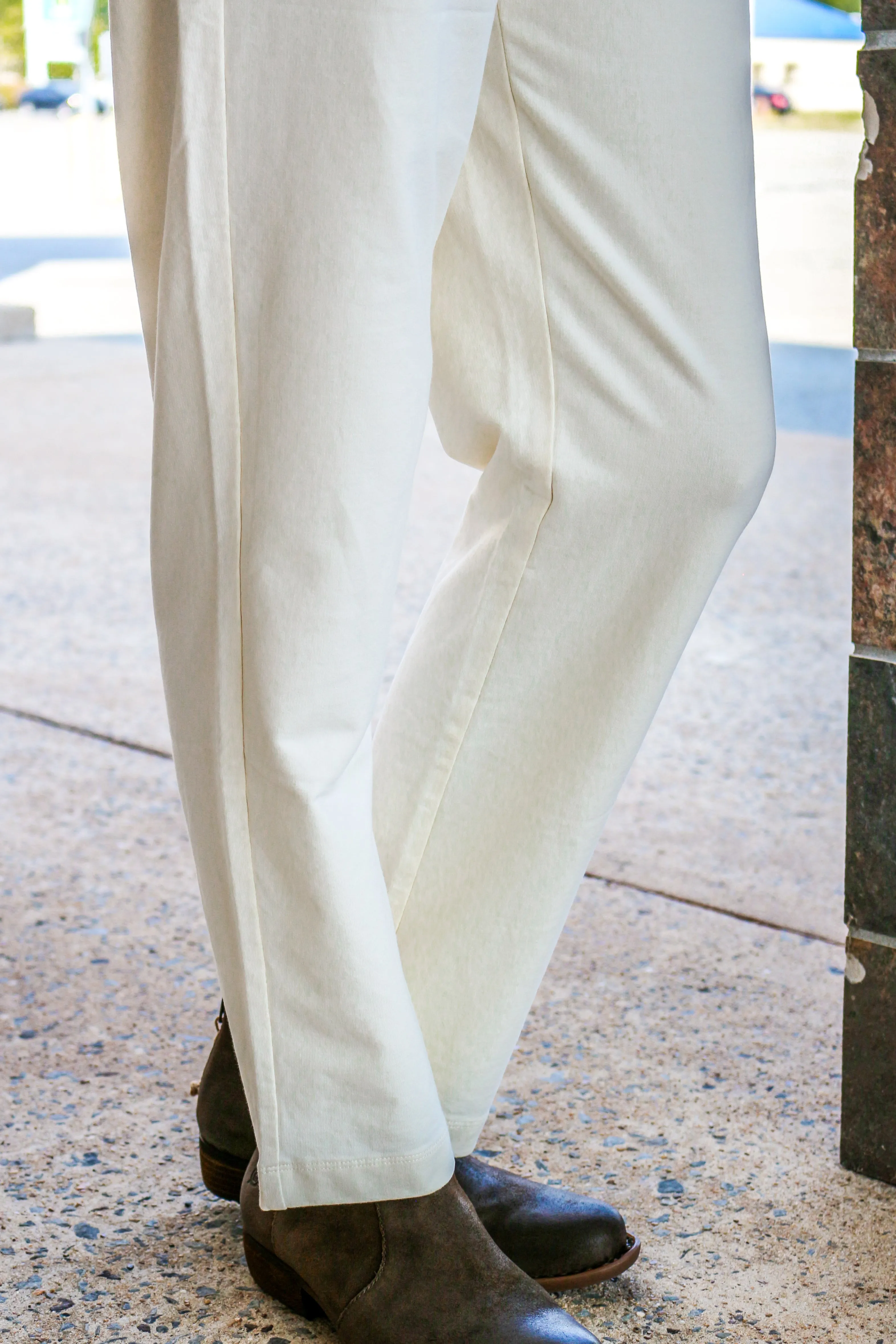 Wild Palms Ivory Slim Pants