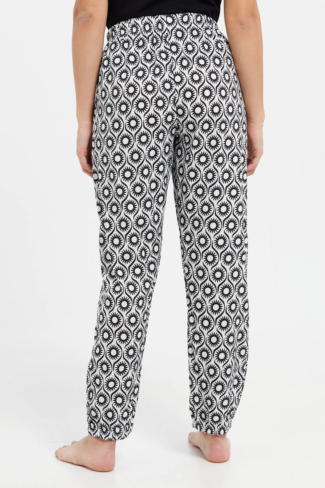 Women Ivory Printed Pajama Bottom