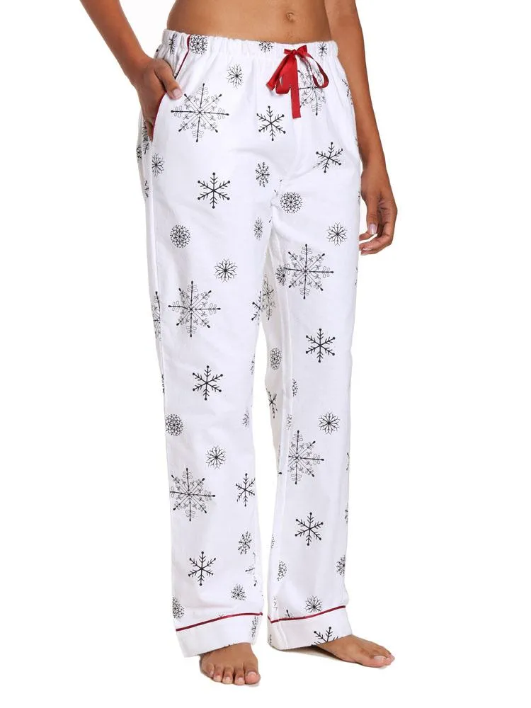 Womens Premium 100% Cotton Flannel Lounge Pants