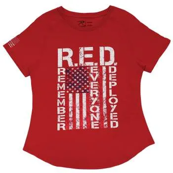 Womens R.E.D. (Remember Everyone Deployed) T-Shirt - Red